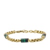 men's all stacked up green malachite components bracelet