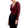 petites womens v neck mesh inset pullover top