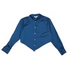 navy blue stretchy baby pointed blouse