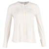 long sleeve blouse in white silk