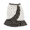 polka dot ruffle skirt - white/black