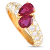 18k yellow gold 0.65ct diamond and ruby ring vc21-093024