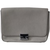 lock flap handbag with metal chain in grey leather