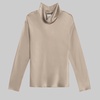 barb long sleeve cowl neck top in liquid bronze