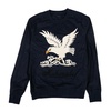 organic cotton eagle woven track top - navy blue