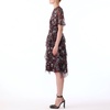 s/s marine print chiffon day dress with ruffle detail