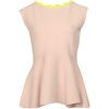 maglia sleeveless peplum top in pink viscose