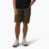 hickory stripe carpenter shorts, 11"