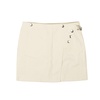 cloud white cotton snap flared mini skirt