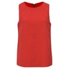 sleeveless top in red polyester