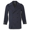 double-breasted peacoat in navy blue wool