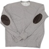 crewneck sweater with elbow patches in grey wool