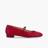 por do sol red leather ballet flats