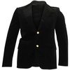 velvet single breasted blazer in black cotton