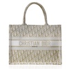 dior medium book tote white and gold