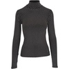 women's parke slim fit silver studd turtleneck top black