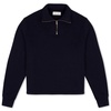 unisex half zip yacht pullover in navy