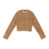 textured bustier camel long sleeve t-shirt