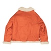 orange shearling zip-up short jacket