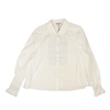 l/s smocked blouse - white