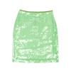 sage green polyester paillette mini skirt