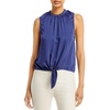 womens shirred tie hem blouse