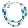 women's pebble double bracelet in turquoise and pearl