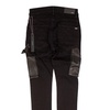 black denim leather workman pants