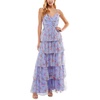 juniors womens floral print tiered skirt evening dress