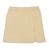 furry beige mini skirt