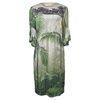 jungle print dress in green silk