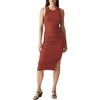 womens ruched ultra rib midi dress