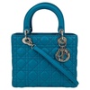 teal leather cannage medium lady di bag