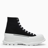 Alexander Mcqueen Black Canvas Tread Slick Boots Men