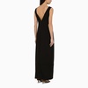 Jil Sander Black Low-Cut Wool Long Dress Women