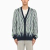 Amiri Blue Argyle Cardigan