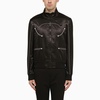 BALMAIN Men's Reversible Black Bomber Jacket with Star Print