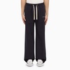 Palm Angels Navy Blue Cotton Trousers With Logo Men