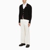 White Straight Cotton Trousers for Men from Thom Browne - SS24 Collection