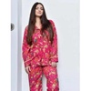 Ladies Hot Pink Birds of Paradise Print Cotton Pyjamas