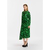 Essentiel Antwerp Elisha Green Leopard Print Draped Midi Dress