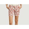 Ecru Selena Peonies Print Shorts