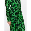 Essentiel Antwerp Elisha Green Leopard Print Draped Midi Dress