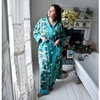 Ladies Green Leaf Print Cotton Dressing Gown