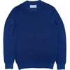 Crepe Cotton Crewneck Sweater In Navy