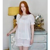 Ladies White Cotton Short Pyjama Set 'Juliet'