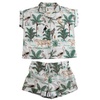 Ladies Cream Safari Print Cotton Short Pyjama Set