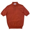 Extra Fine Crepe Cotton Knitted Polo In Cayenne Red