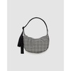 Small Nylon Crescent Bag Black & White Gingham