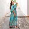 'Aspen' Turquoise Paisley Batwing Dress